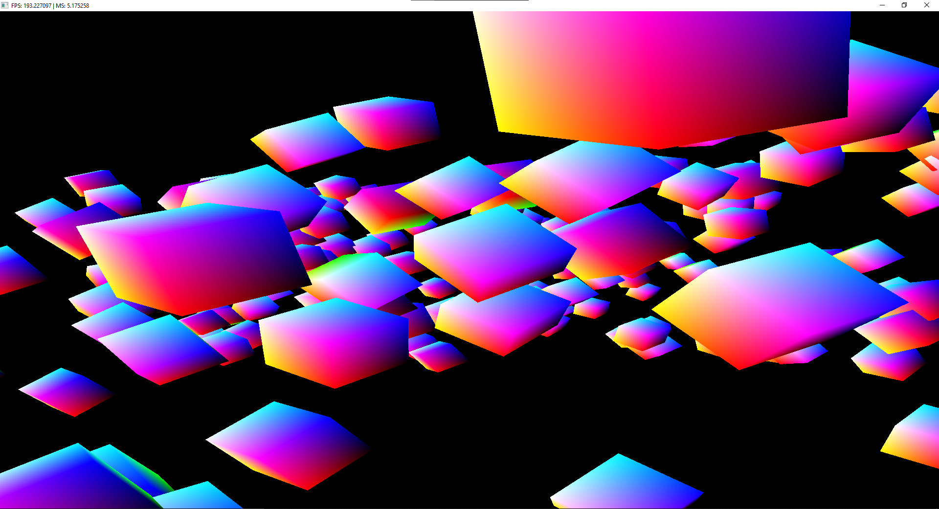 A scene with several of the same objects, placed at random points within the 3D game space.